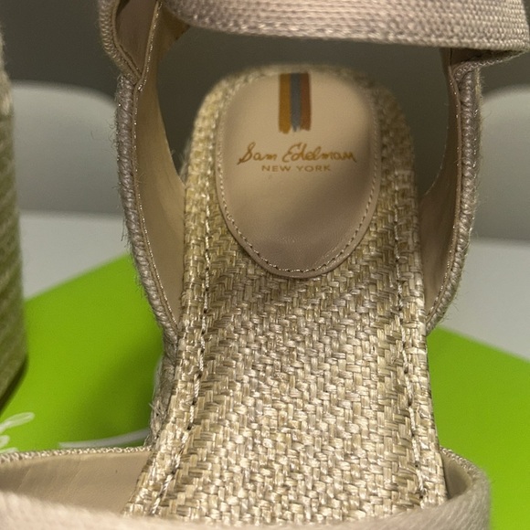 Sam Edelman Vada Espadrille Platform Wedge Sandal (Women) natural linen color - Picture 5 of 9